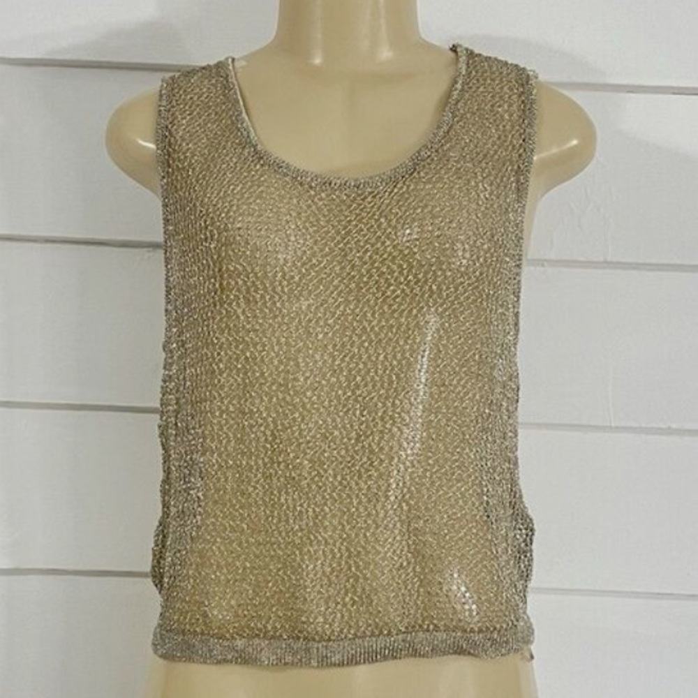 Zara Gold Mesh Top